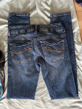 size 0 womens pants jeans stretch blue stretch zero bling